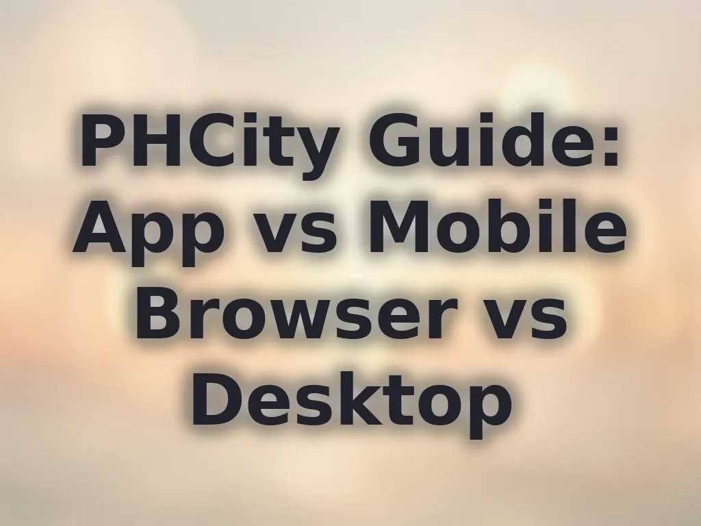 PHCity Guide: App vs Mobile Browser vs Desktop